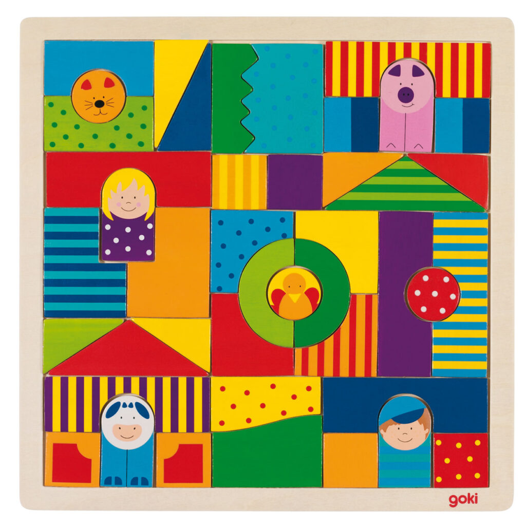 Goki - Houten Boerderij Puzzel - Speel je Wijs