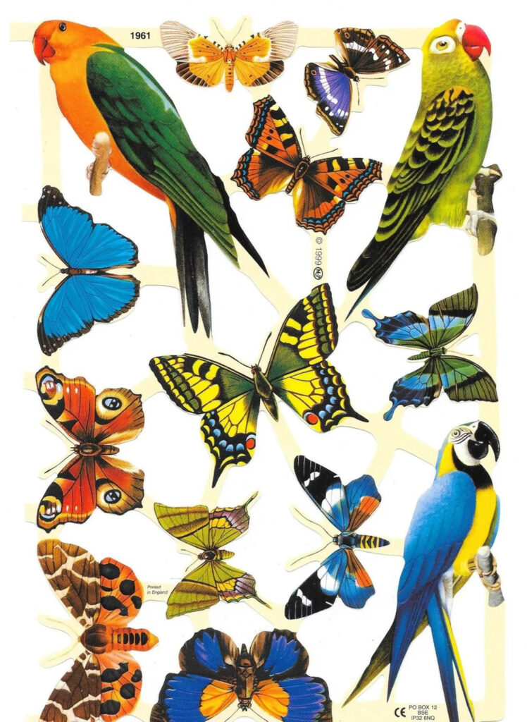 Poëzieplaatjes Vlinders met Vogels - 1 Vel | Speel je Wijs