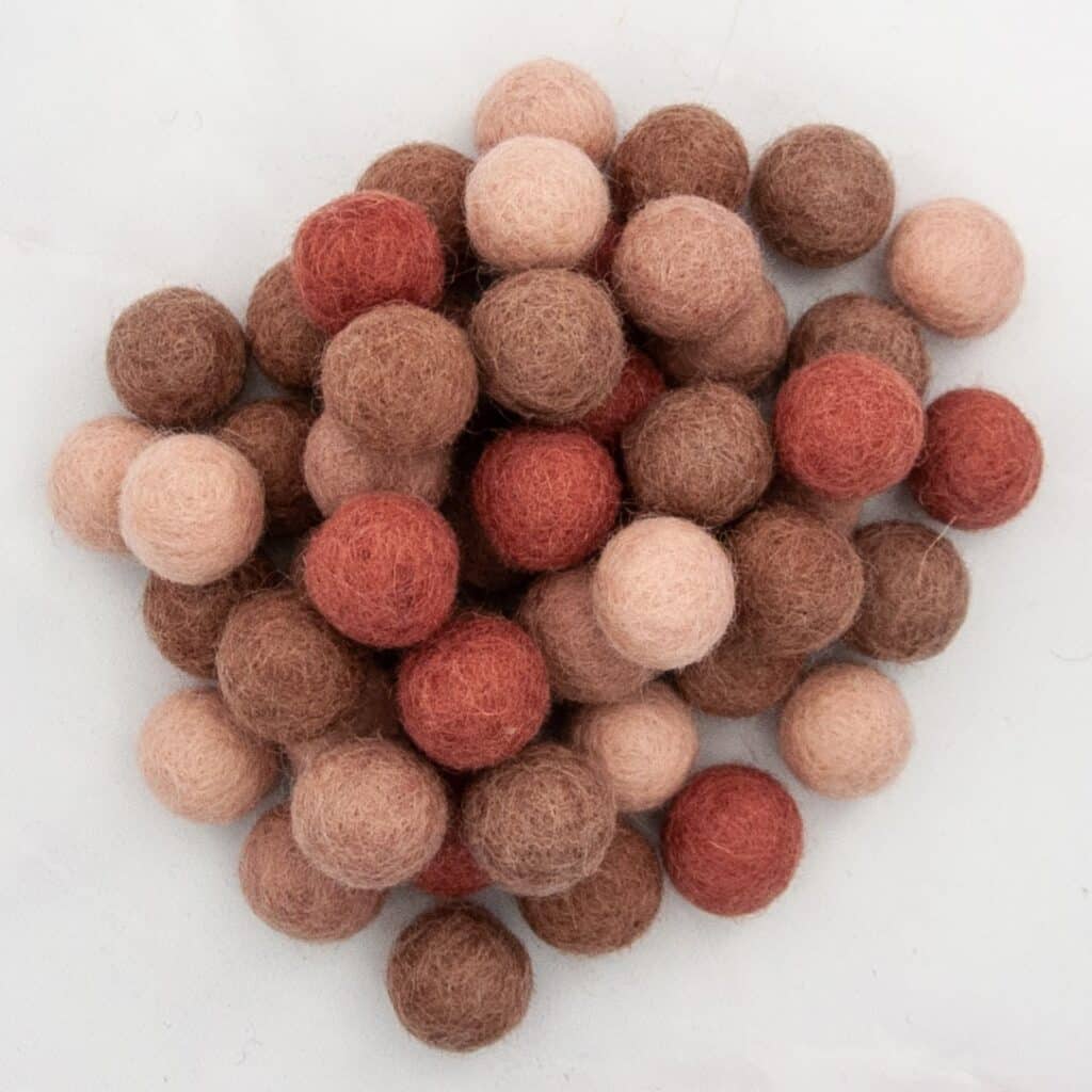 Viltballetjes - Viltkralen 18mm Terra Kleuren | Speel je Wijs