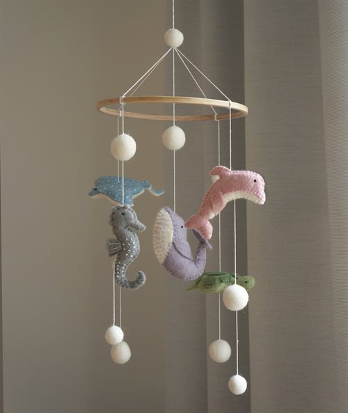 Gamcha Mobiel - Zeedieren Pink 100% wolvilt | Speel je Wijs