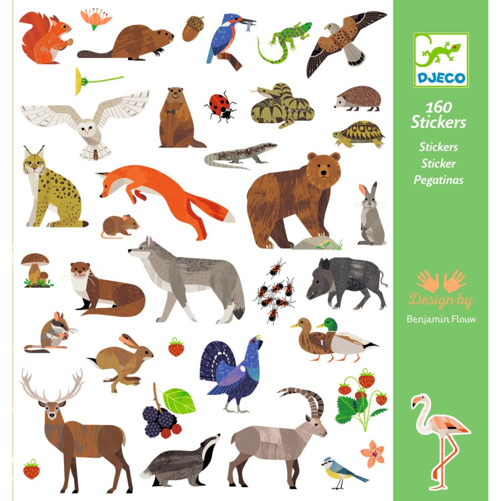 Djeco Stickers Fauna - Wilde Dieren | Speel je Wijs