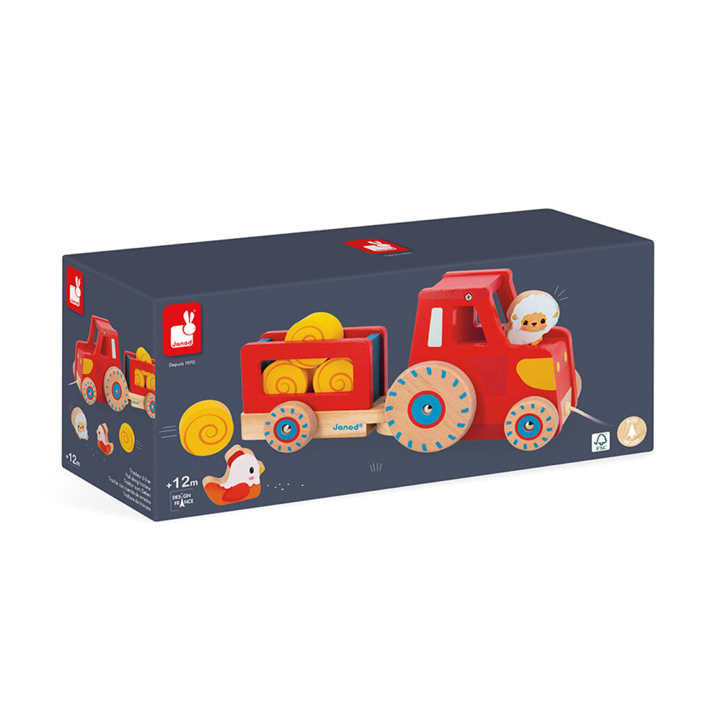 Janod Boerderij – Trekfiguur Tractor | Speel je Wijs