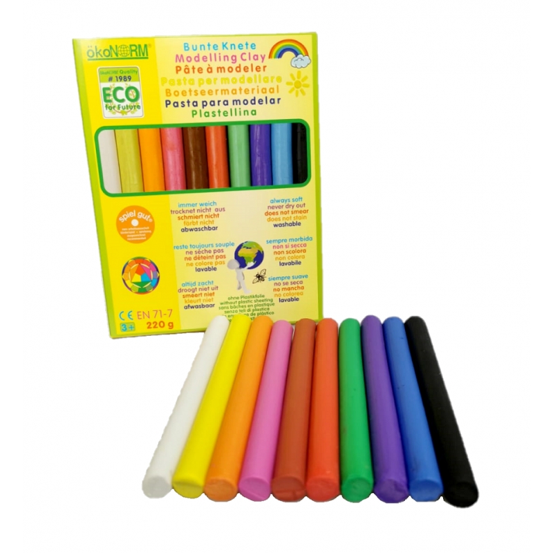 ökoNORM gekleurde Boetseerklei 10 kleuren 220gr| Speel je Wijs