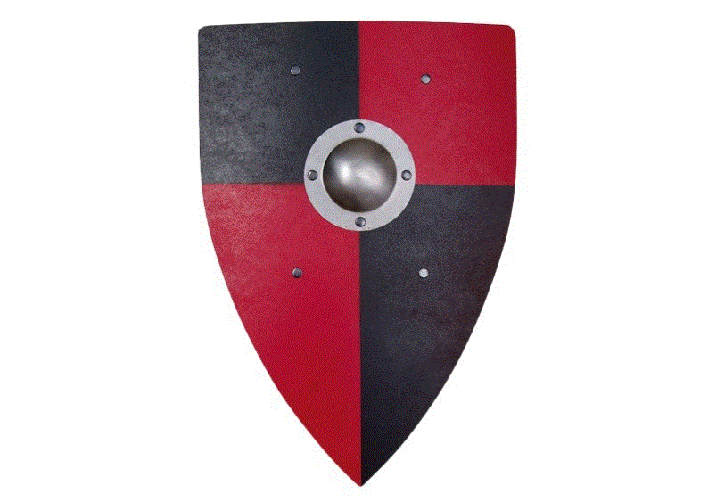 VAH Houten Ridder Schild - Normandisch Zwart / Rood | Speel je Wijs