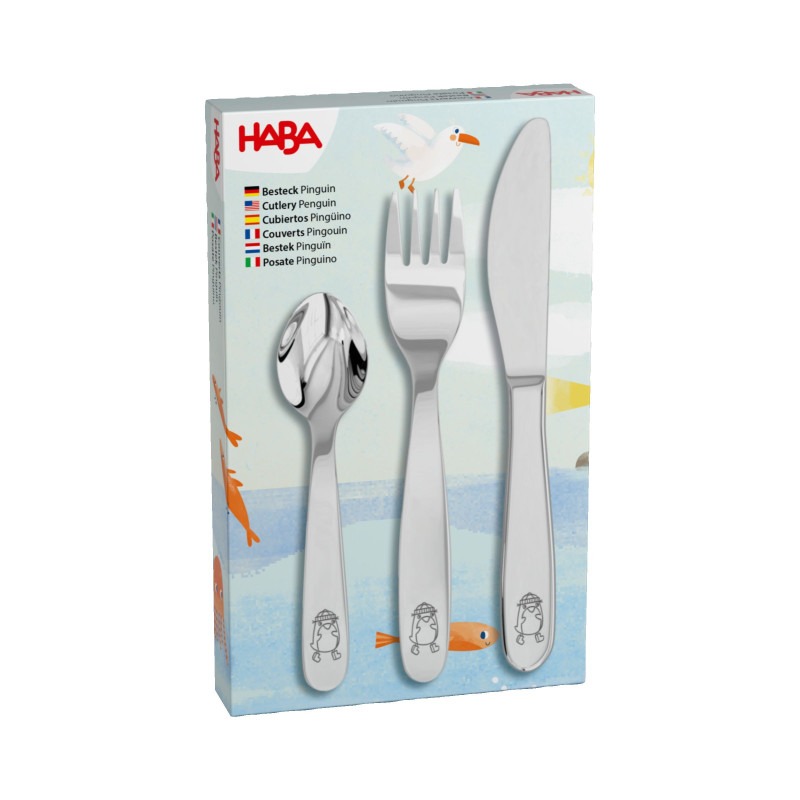 Haba 3-delige bestekset - Pinguin | Speel je Wijs