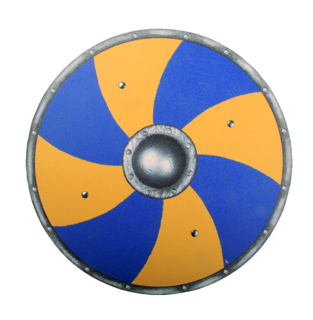 VAH Houten Viking Schild - Grimwald Blauw / Geel | Speel je Wijs