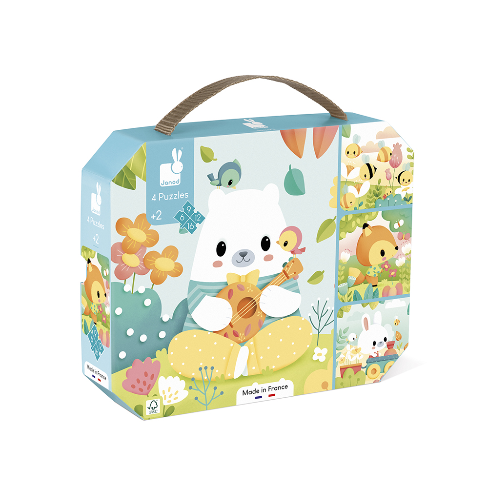 Janod Puzzel 4 Puzzels - Pure 2+ | Speel je wijs