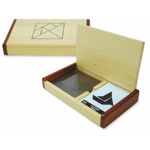 HOT Games Tangram houten puzzelspel dubbel kist  met 60 voorbeelden| Speel je Wijs