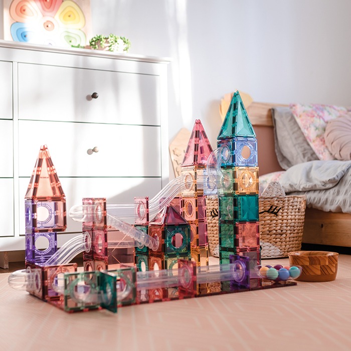 Connetix Pastel-Ball-Run-Pack-102-pc  – Knikkerbaan  | Speel je Wijs