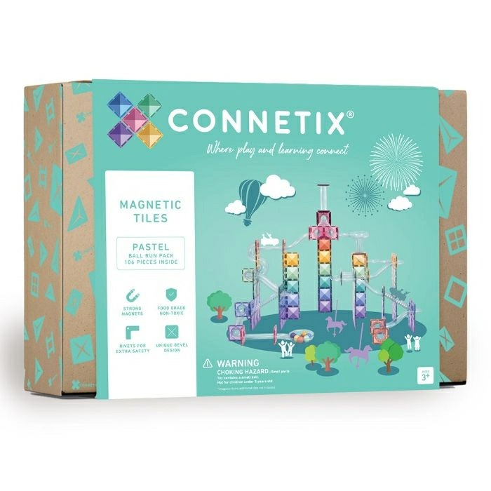 Connetix Pastel-Ball-Run-Pack-102-pc  – Knikkerbaan  | Speel je Wijs