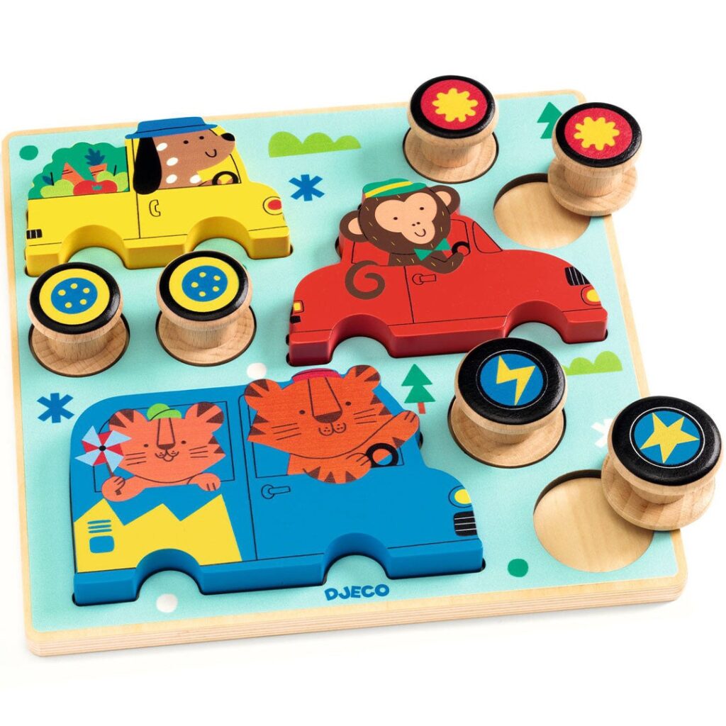 Djeco Houten Puzzel Puzz & Roll Color - 9 stukjes | Speel je Wijs