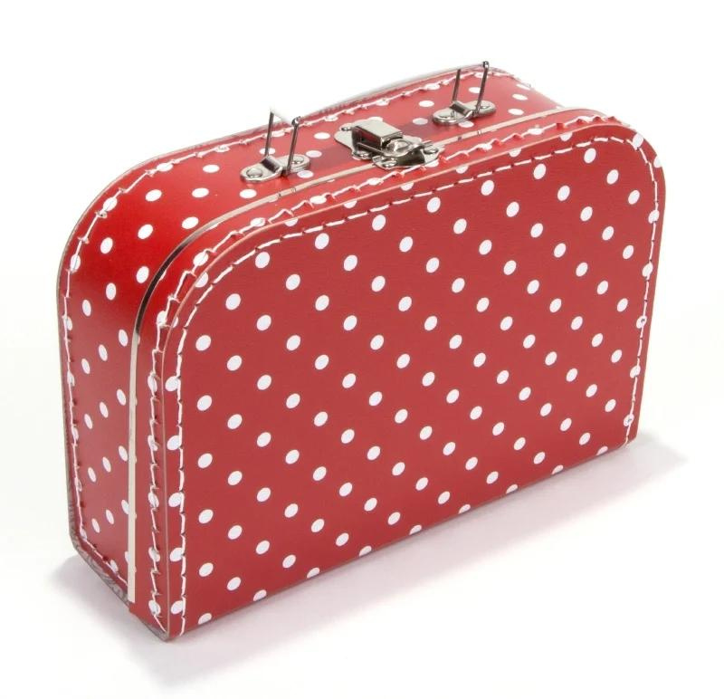 Kinderkoffer - Rood met witte stippen 40cm | Speel je wijs