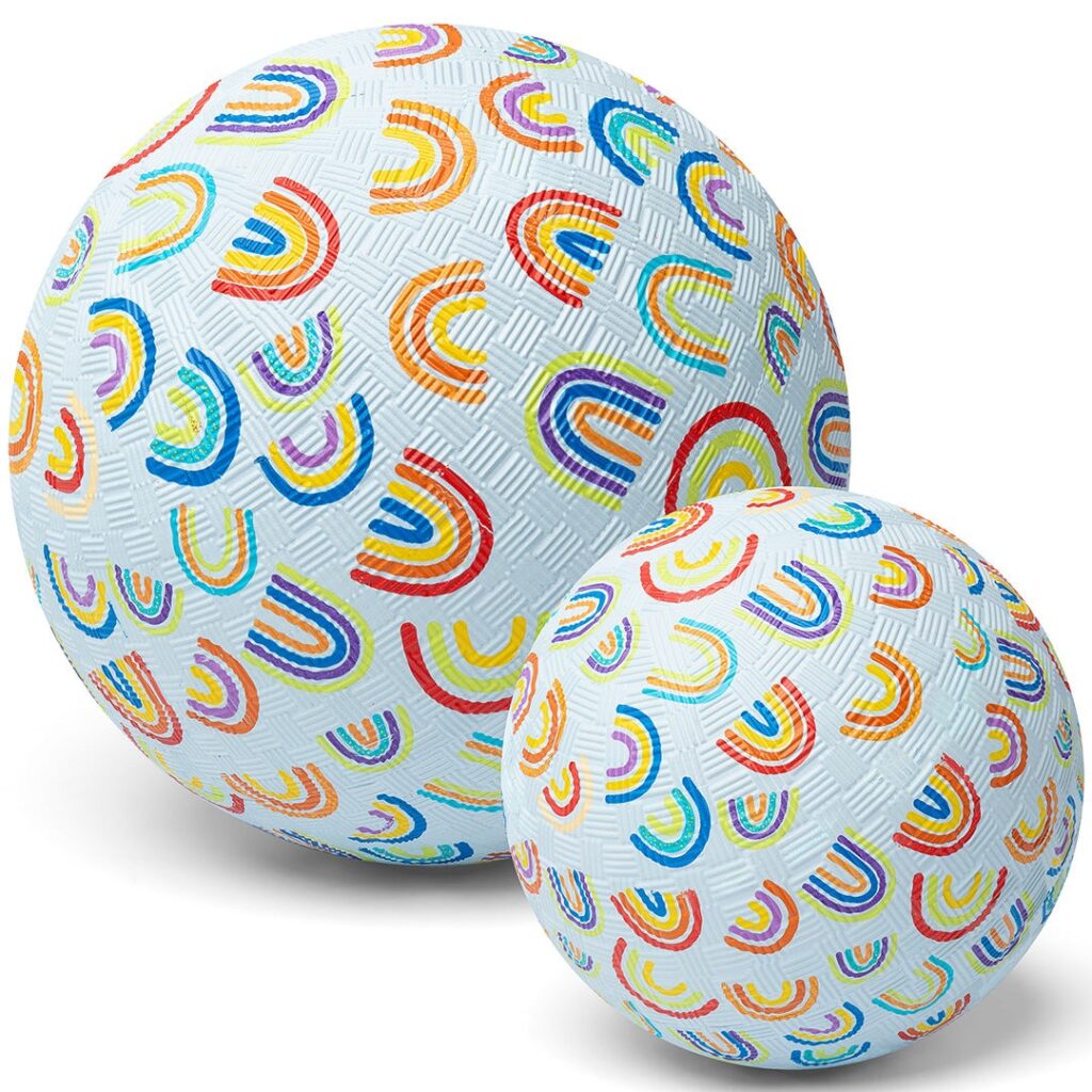Little L – Rubber Bal Regenboog - Large 18cm | Speel je Wijs