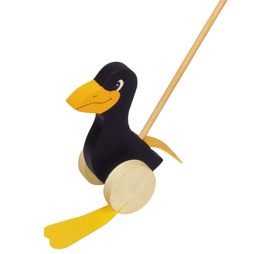 Goki Houten duwfiguur - Raaf | Speel je Wijs