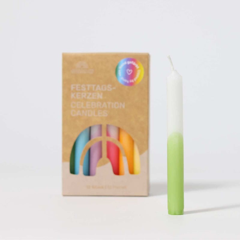 Grimm's Kerstboom- / verjaardagkaarsjes Regenboog  | Speel je Wijs