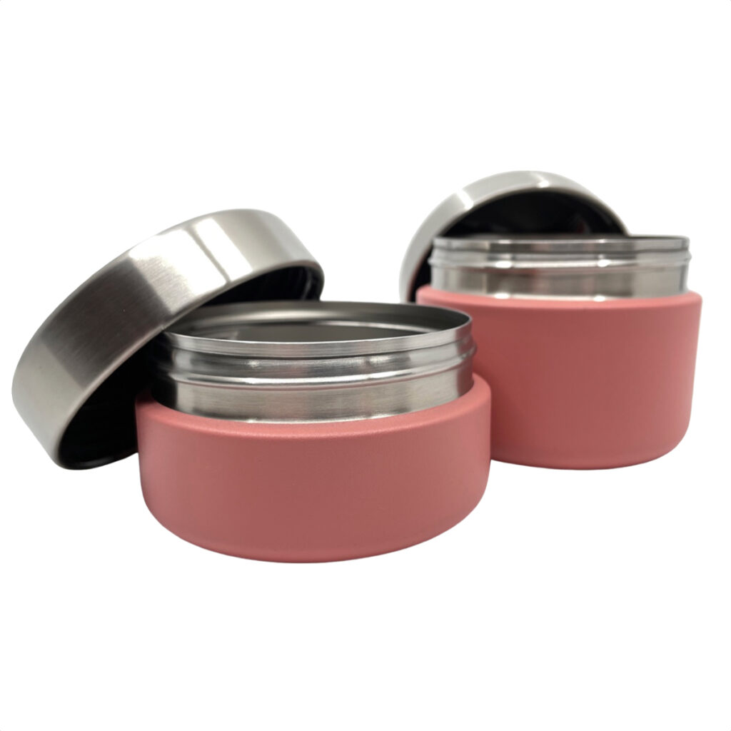 Smikkels RVS - SET Fruitbakjes 280 & 420ml - Roze | Speel je Wijs