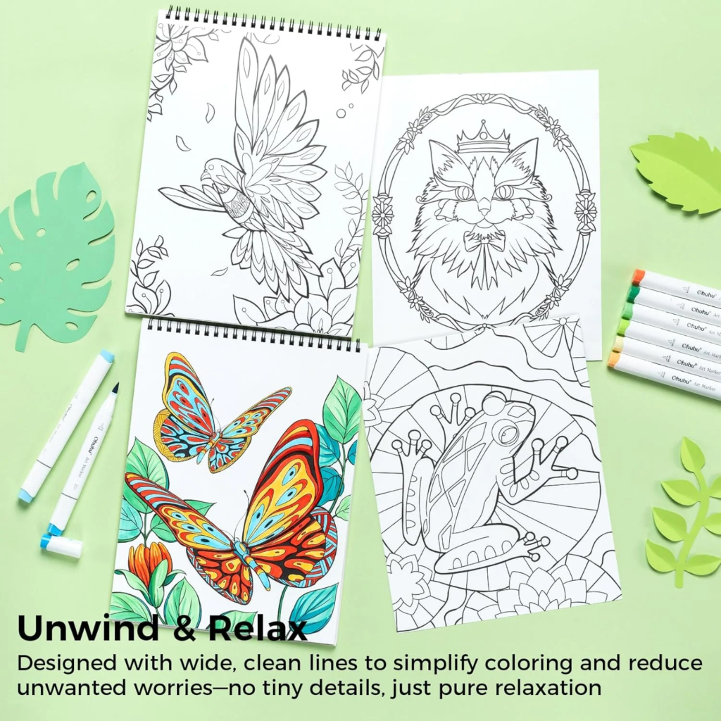 Ohuhu Kleurboek voor Alcoholmarkers - Mandala & Animals | Speel je Wijs