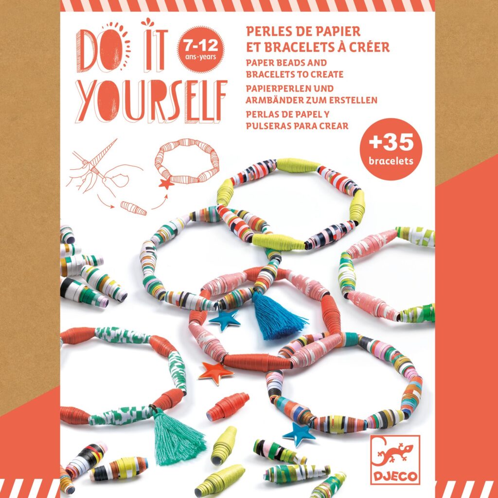 Djeco DIY - Knutselset armbandjes maken met papieren kralen | Speel je Wijs
