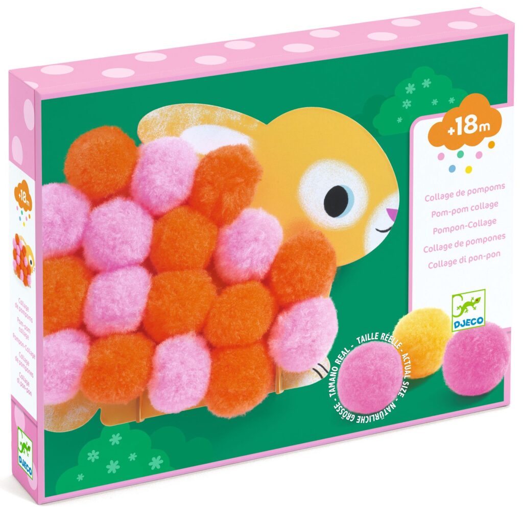 Djeco -Knutselset Dieren en Pompons | Speel je Wijs