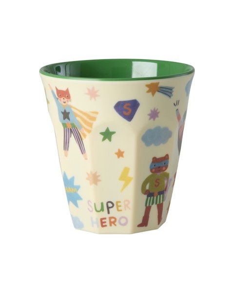 RICE Melamine Beker met Heldenprint Groen - Medium 250 ml | Speel je Wijs