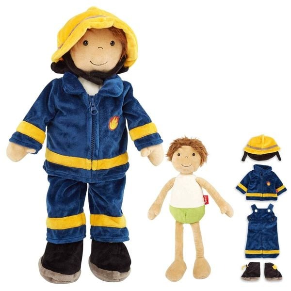 sigikid Leer- en aankleed Pop - Brandweerman | Speel je Wijs