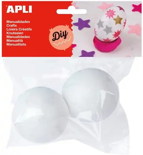 Apli Styropor / Piepschuim Ballen 60mm - 2 stuks | Speel je Wijs
