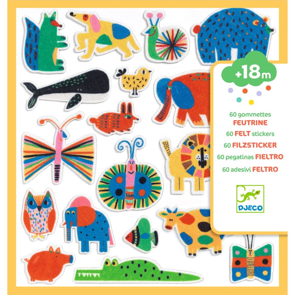 Djeco Vilten stickers - Dieren | Speel je Wijs