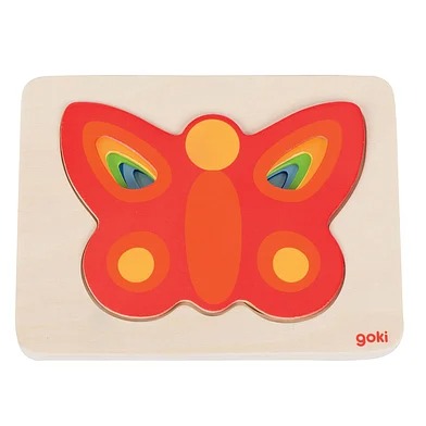 Goki Houten Lagenpuzzel - Vlinder 2+ | Speel je Wijs
