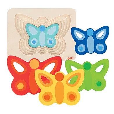 Goki Houten Lagenpuzzel - Vlinder 2+ | Speel je Wijs