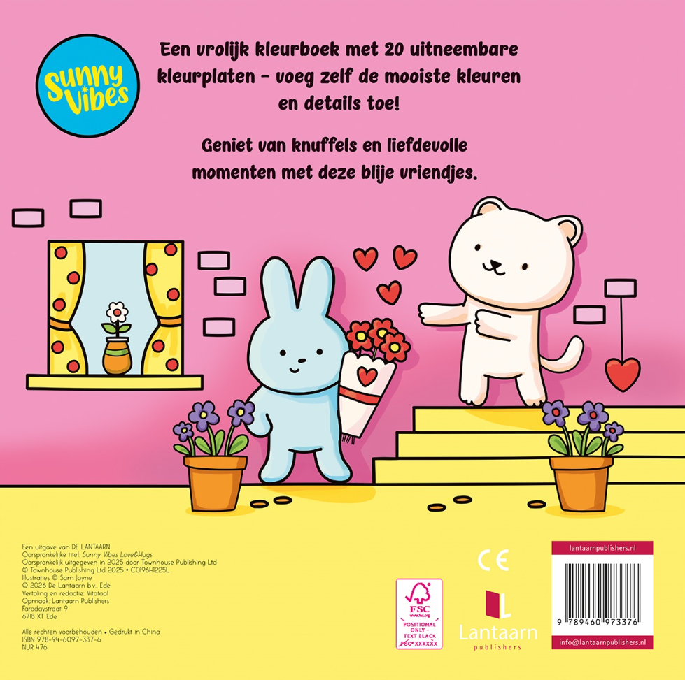 Lantaarn Kleurboek Sunny Vibes - Love & Hugs | Speel je Wijs