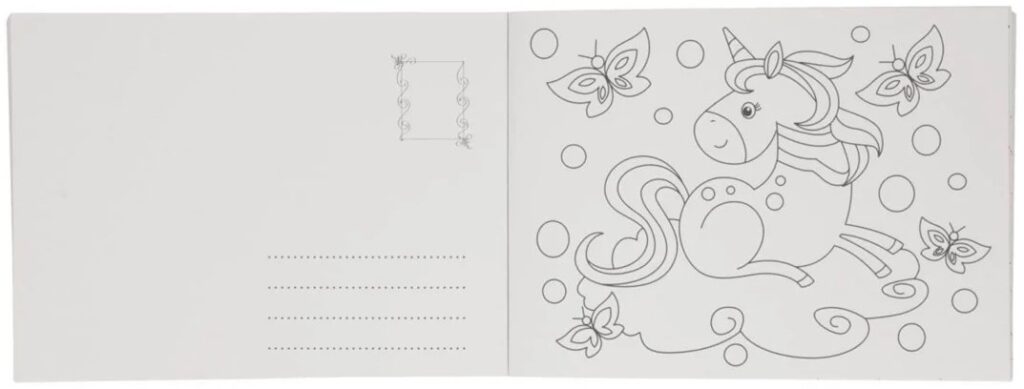 Wins Postkaarten om te Kleuren - Unicorn | Speel je Wijs