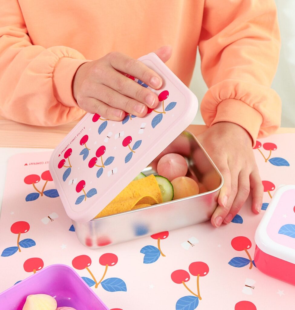 a Little Lovely Company RVS Lunchbox - Cherries | Speel je Wijs