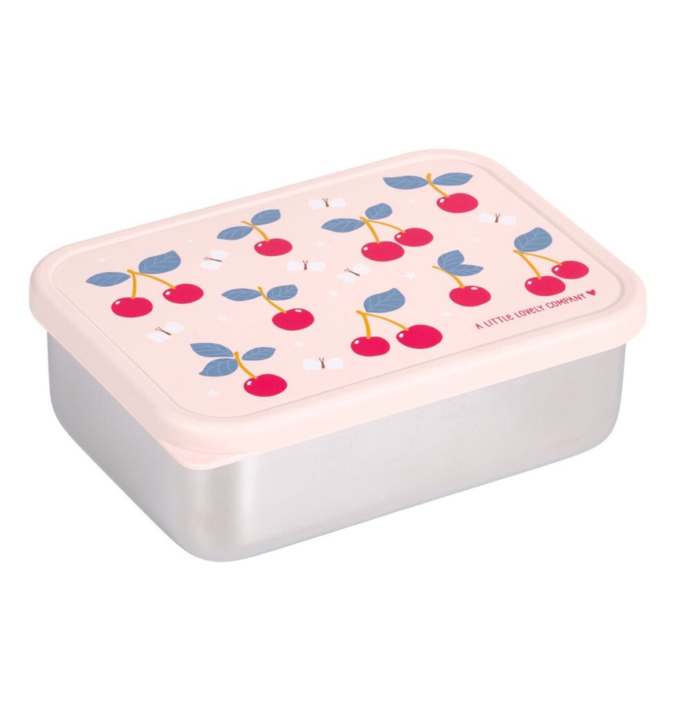 a Little Lovely Company RVS Lunchbox - Cherries | Speel je Wijs