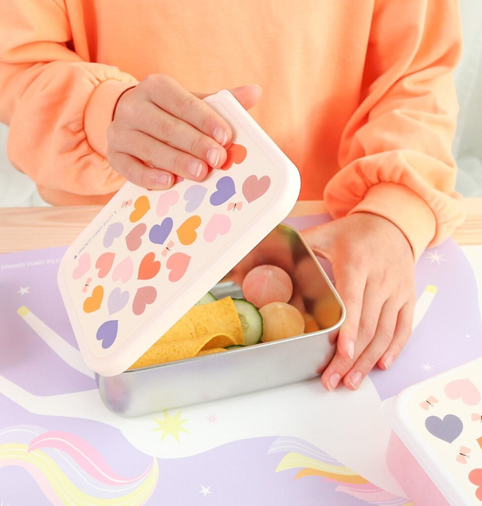 a Little Lovely Company RVS Lunchbox - Hearts | Speel je Wijs