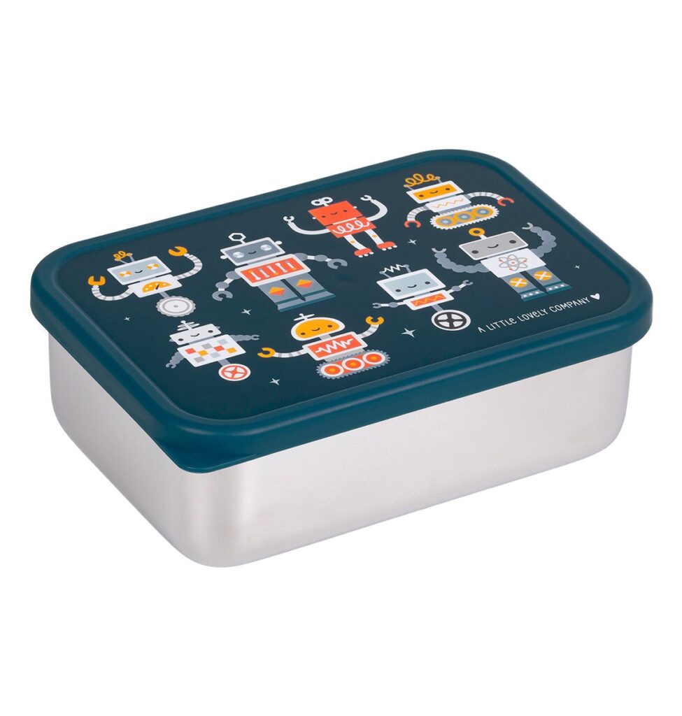 a Little Lovely Company RVS Lunchbox - Robots | Speel je Wijs