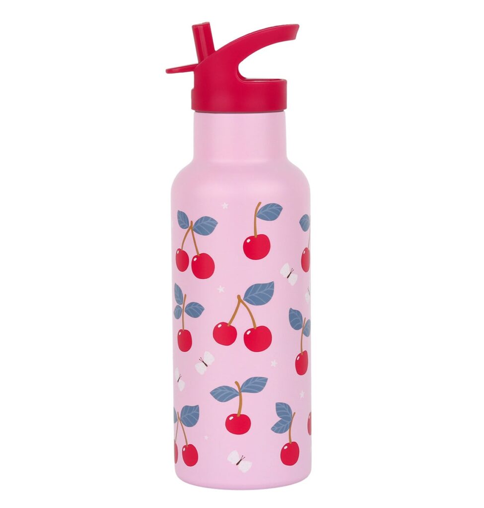 a Little Lovely Company XL RVS Drinkfles Cherries | Speel je Wijs