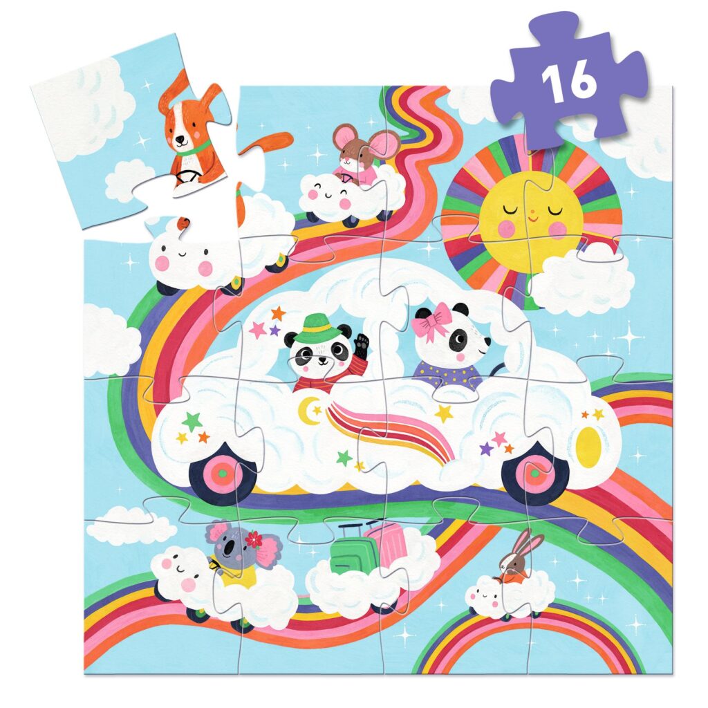 Djeco Silhouet Puzzel - Wolkenauto 3+ | Speel je Wijs