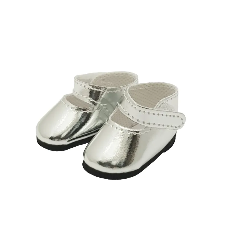 Poppenschoenen amigas zilver 32cm