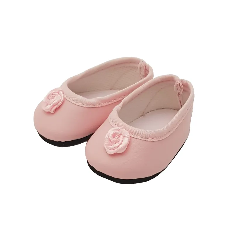 Poppenschoenen soy tu roze roosje 42cm