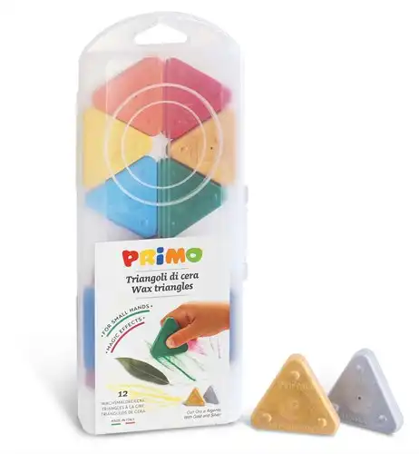 Primo 12 driehoek waskrijt zijde 50 mm in box 2