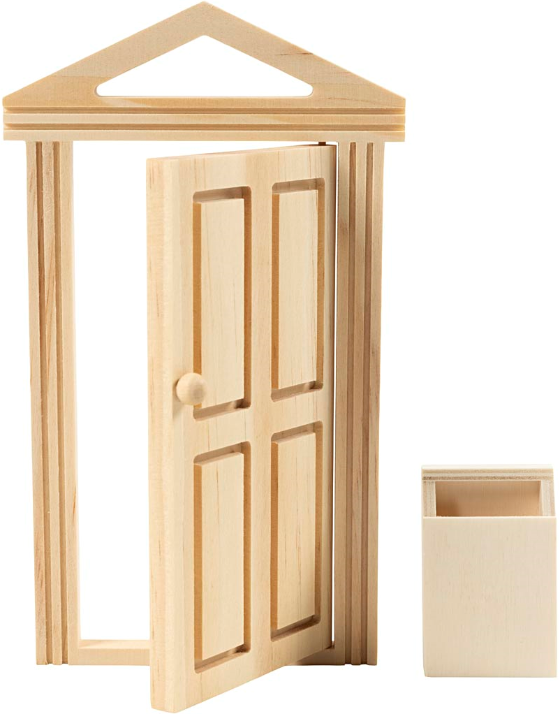 Cc miniatuur deur met brievenbus b 3 5plus10 5cm h 5 5plus18cm 2