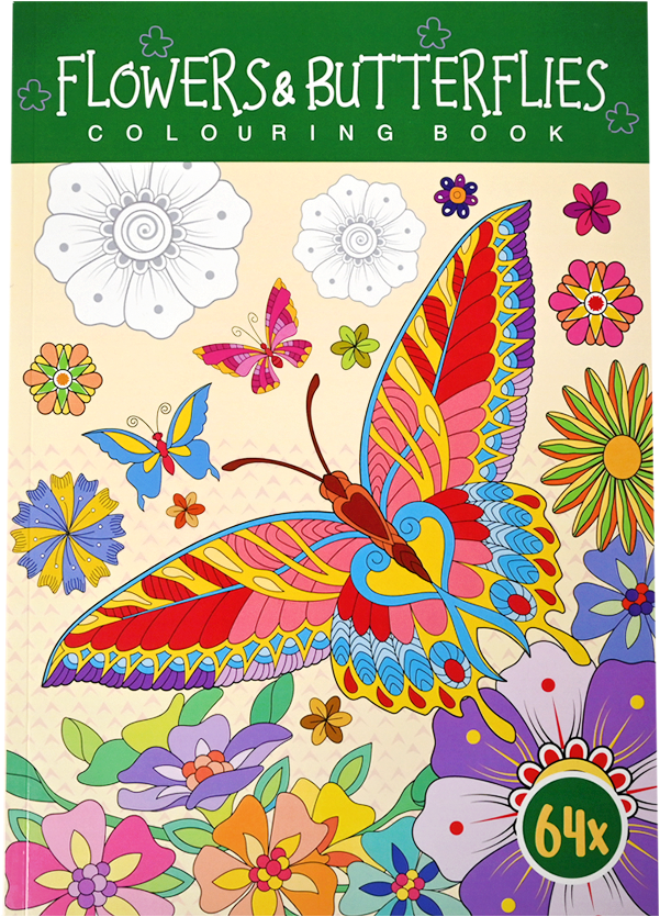 Wins kleurboek 64 paginas bloemen vlinders