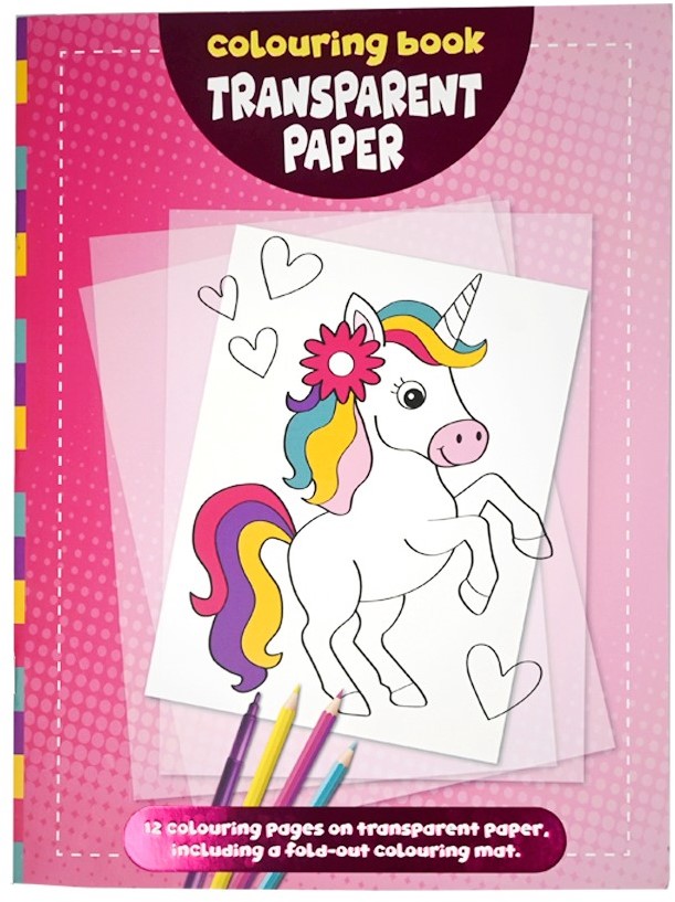 Wins kleurboek transparant papier unicorn
